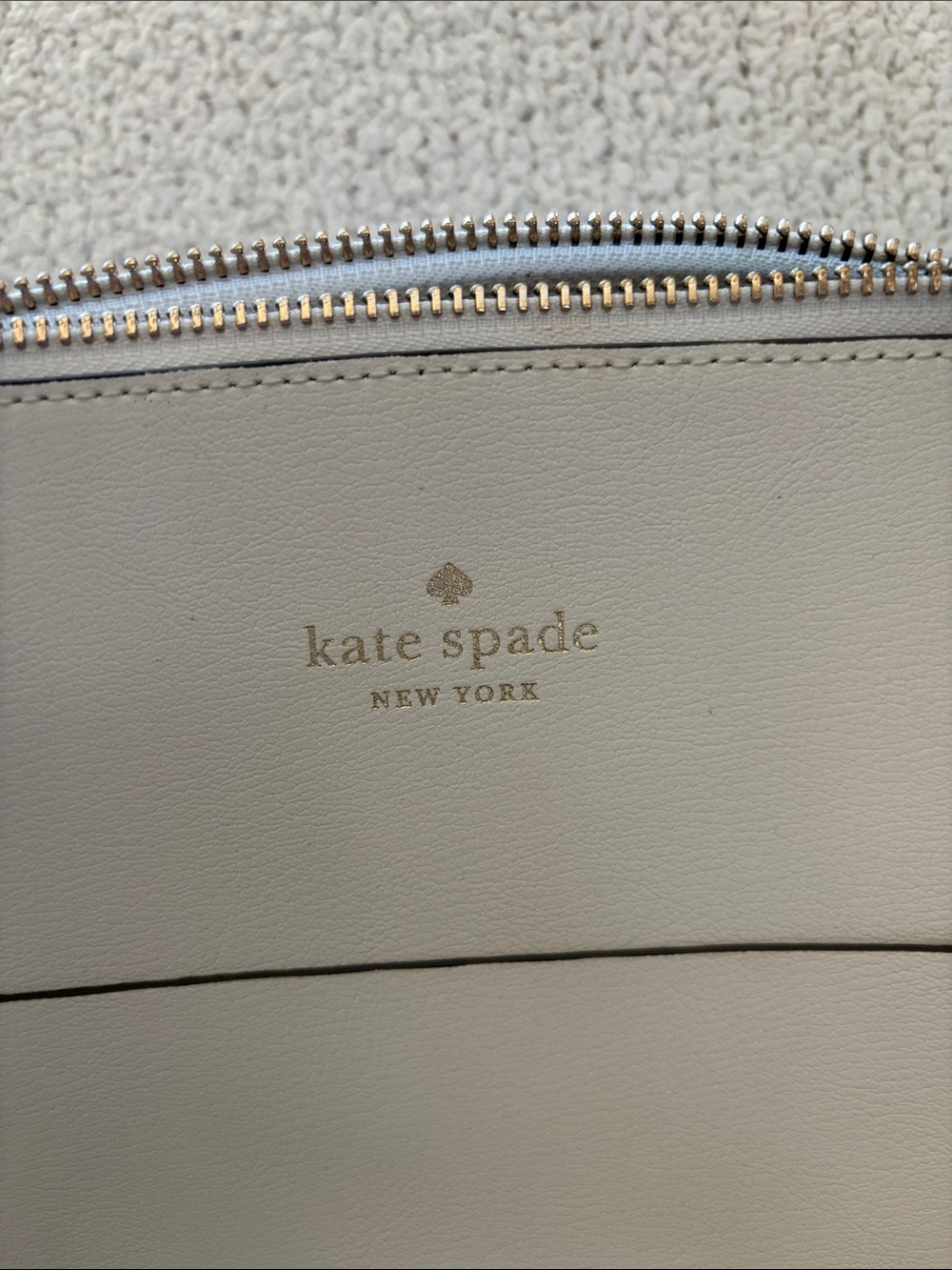 kate spade White Leather Tote with Front Pocket - Picture 2 of 6